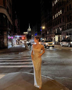 Amara – Sparkling sequin maxi dress with thin straps