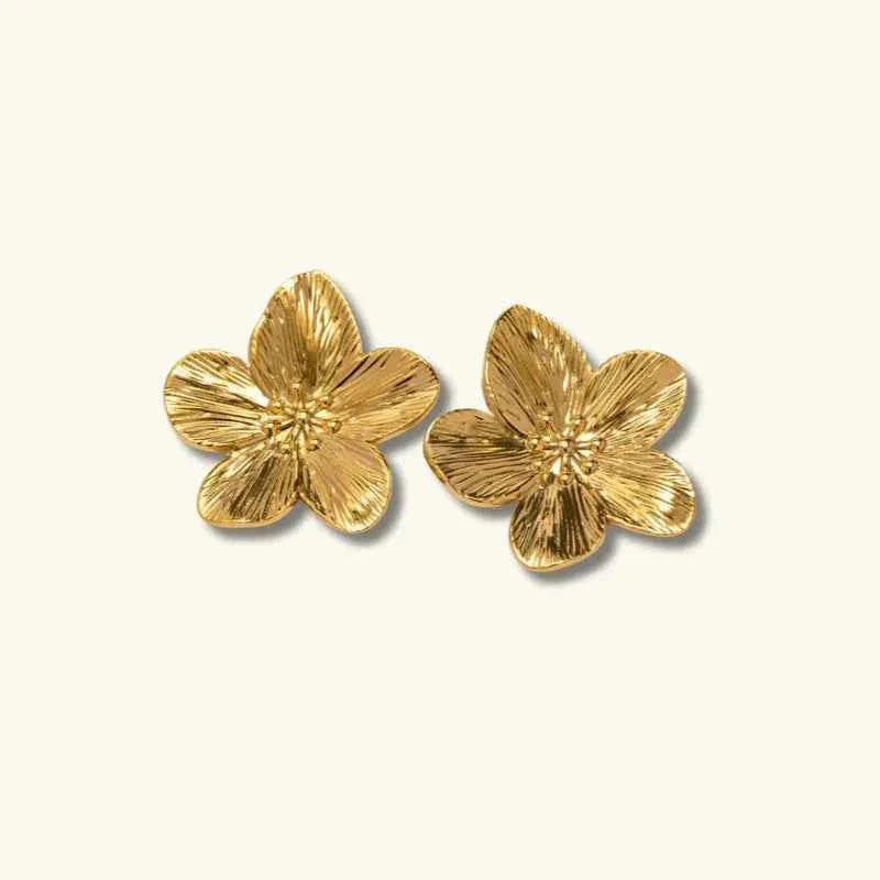 Flower Earrings Gold