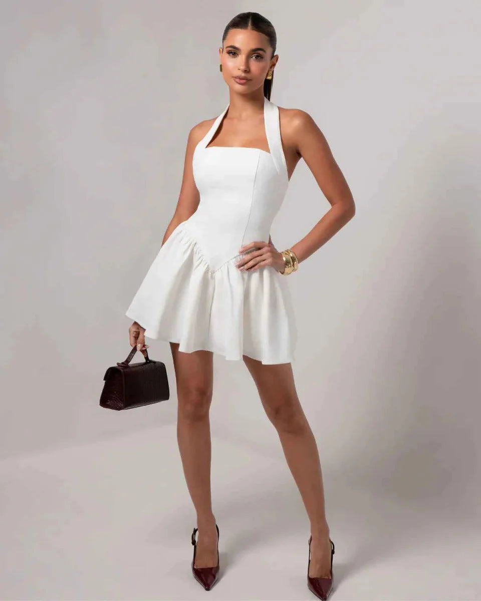 Bodycon Mini Dress with Halter Collar