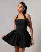 Bodycon Mini Dress with Halter Collar