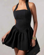 Bodycon Mini Dress with Halter Collar