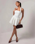 Bodycon Mini Dress with Halter Collar