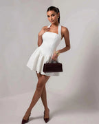 Bodycon Mini Dress with Halter Collar