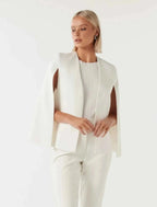 Claire – Elegant Women's Cape Blazer with Flowing Cut & Sleeve Slit