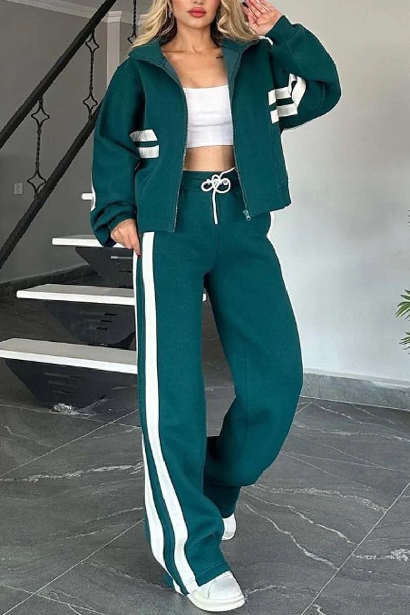 Women's Two-Piece Tracksuit with Stripes