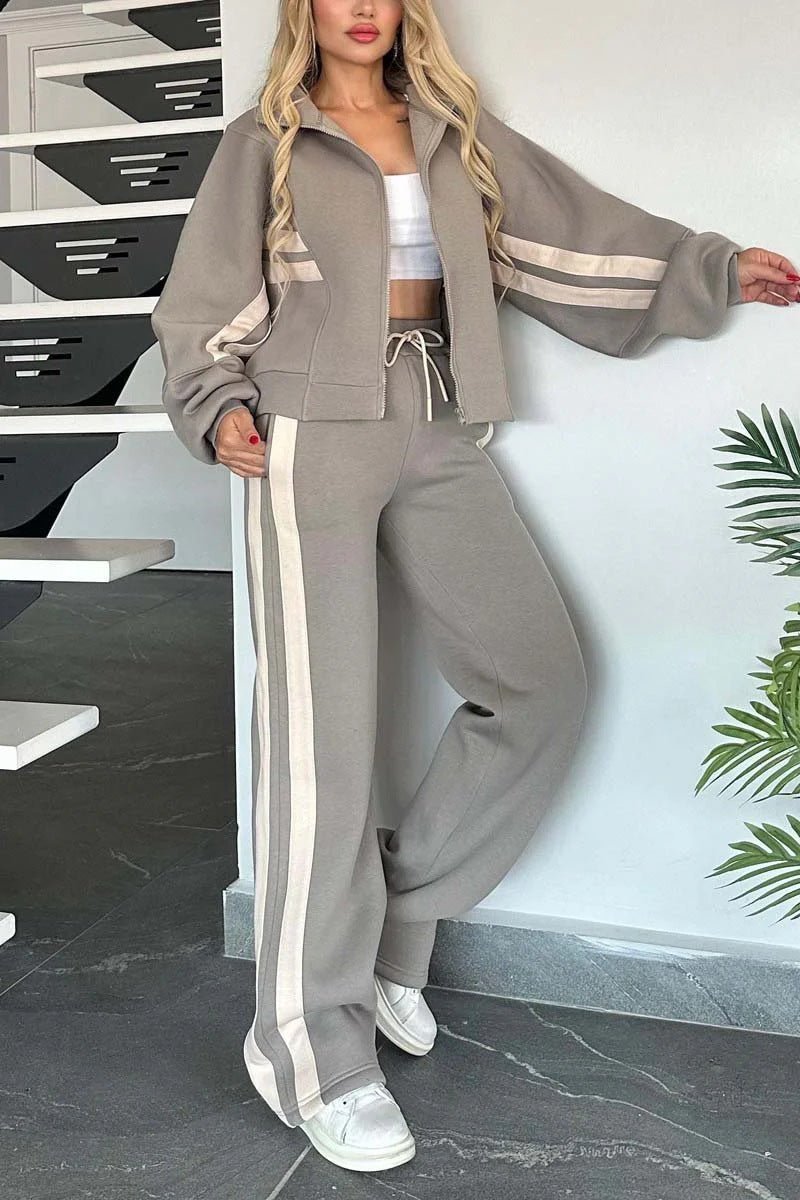 Women's Two-Piece Tracksuit with Stripes