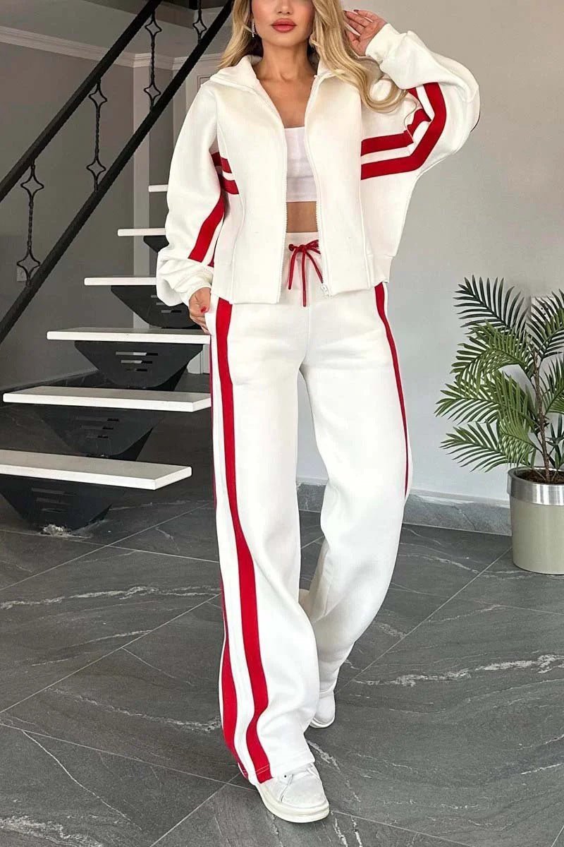 Women's Two-Piece Tracksuit with Stripes