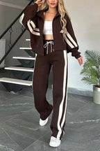 Women's Two-Piece Tracksuit with Stripes