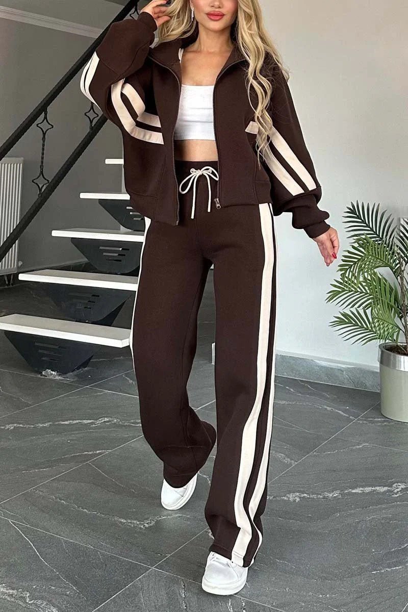 Women's Two-Piece Tracksuit with Stripes