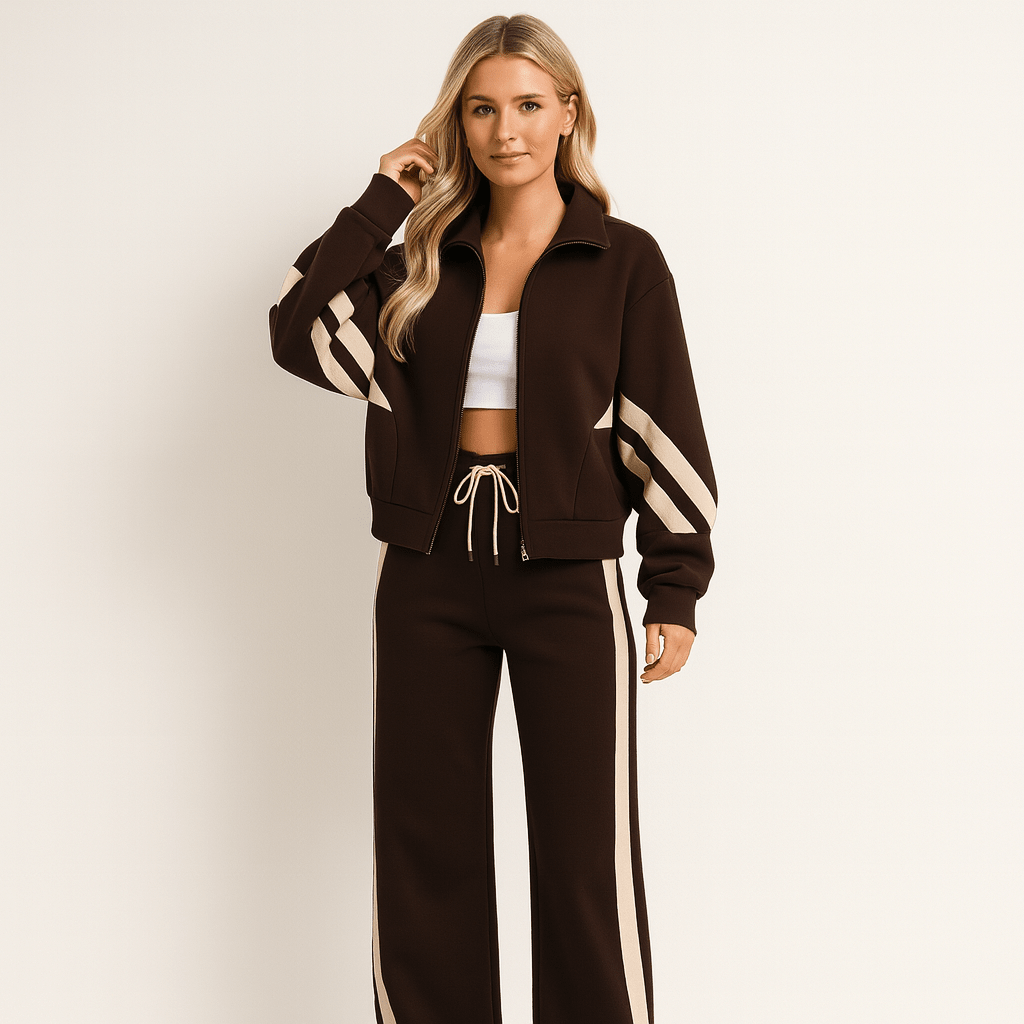 Women's Two-Piece Tracksuit with Stripes