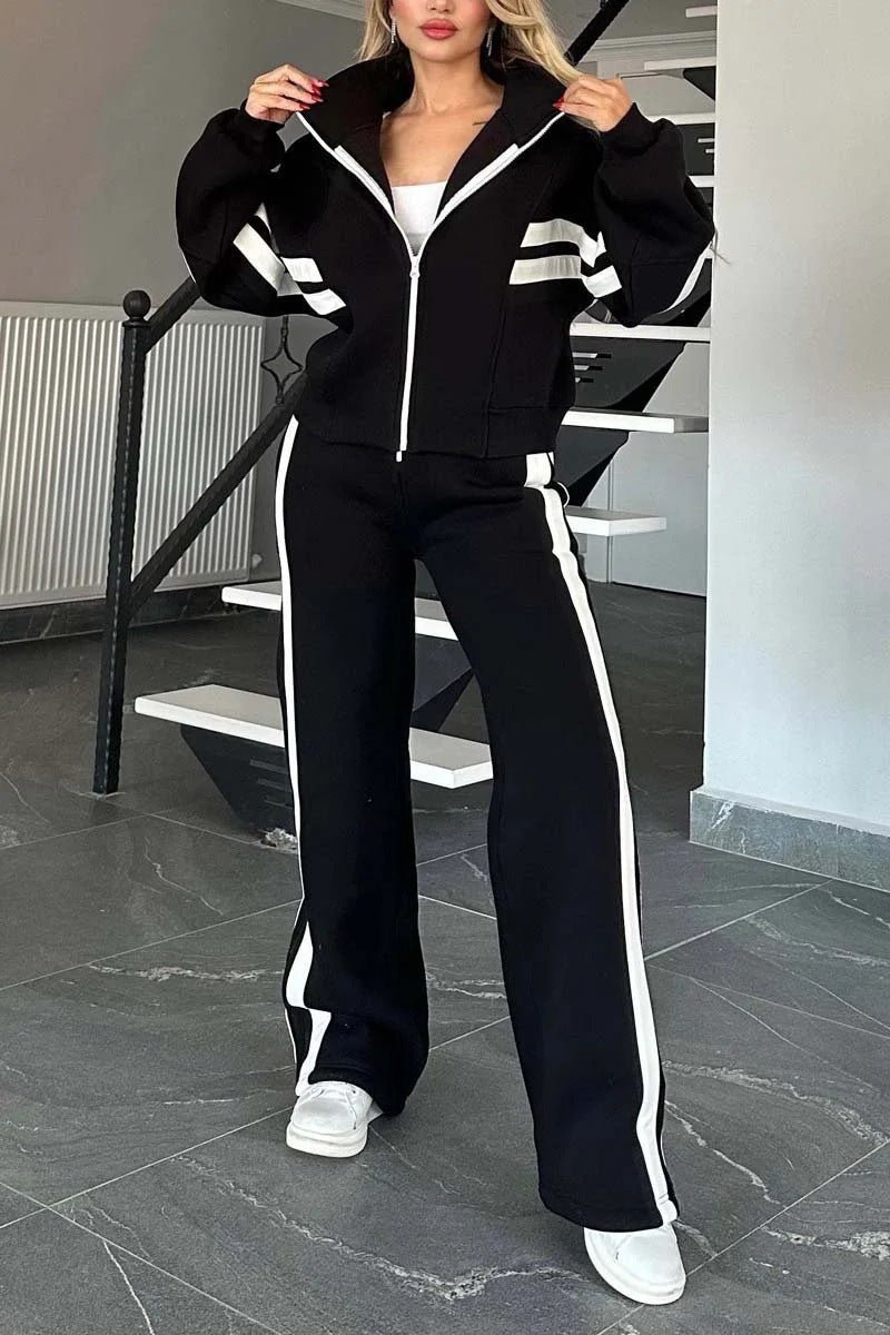 Women's Two-Piece Tracksuit with Stripes