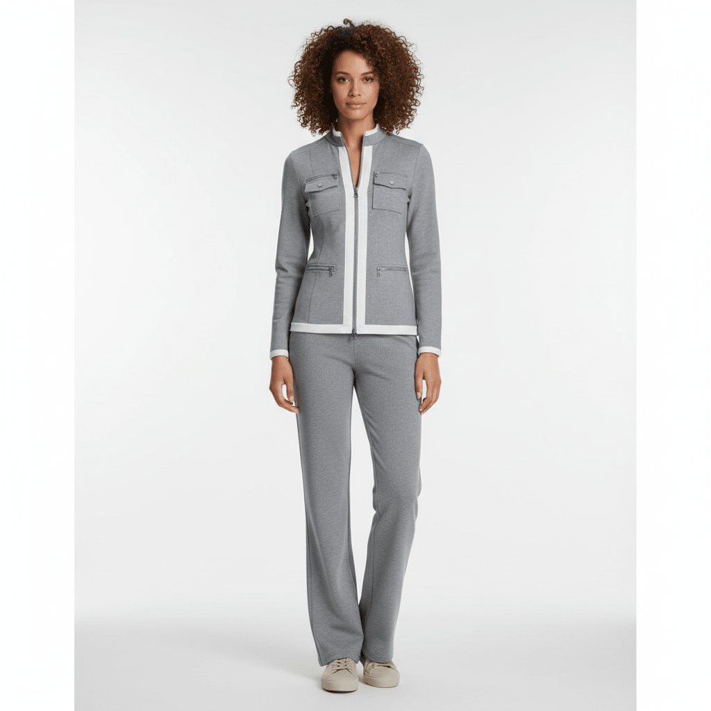 Women's Tracksuit Set with Zip-Up Jacket