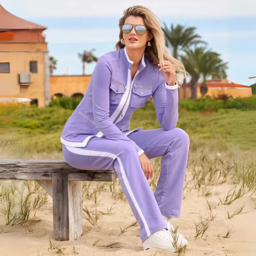 Women's Tracksuit Set with Zip-Up Jacket