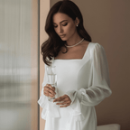 Elegant Women's Maxi Dress with Square Neckline