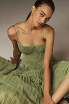 Elegant Pleated Maxi Dress Strapless