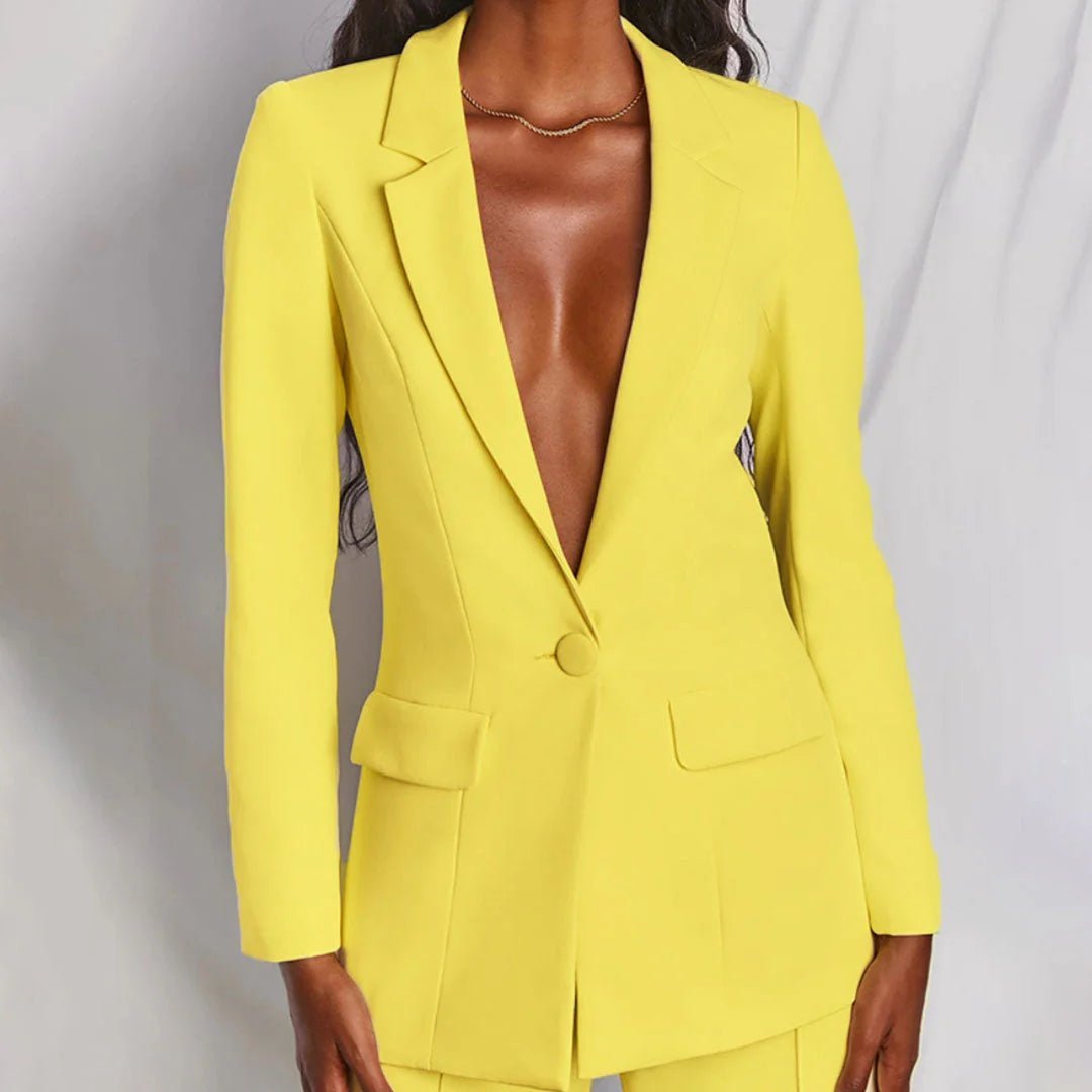 Evelyn – Taljeret Blazer & Vidde Bukser Sæt
