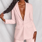 Evelyn – Taljeret Blazer & Vidde Bukser Sæt