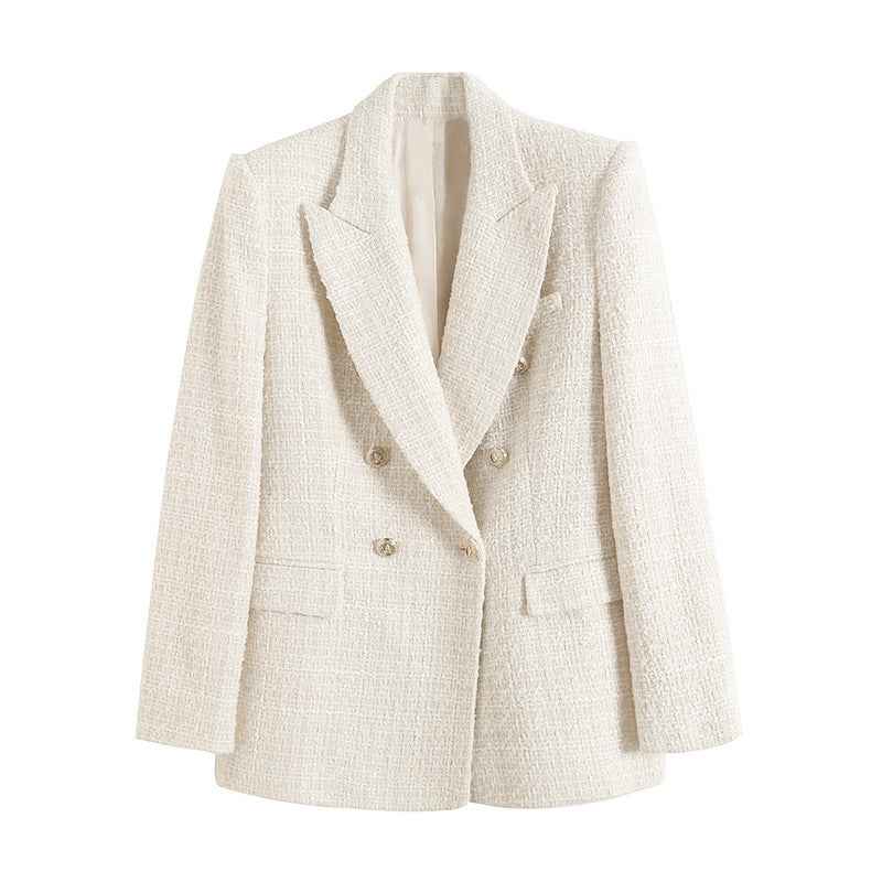 Fitted blazer with lapel collar