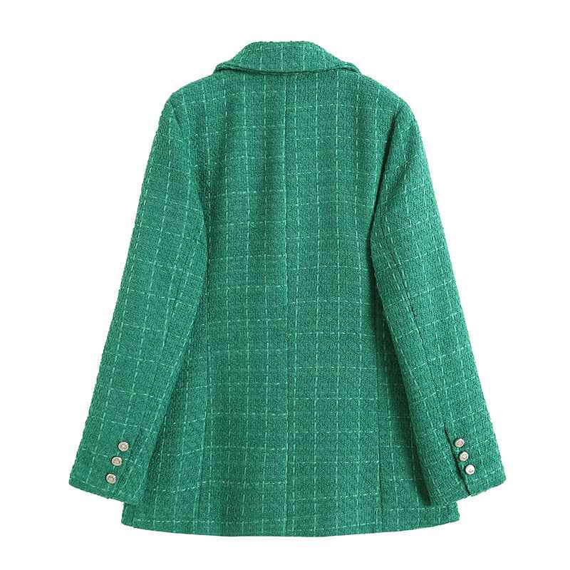 Fitted blazer with lapel collar
