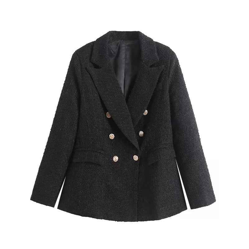 Fitted blazer with lapel collar