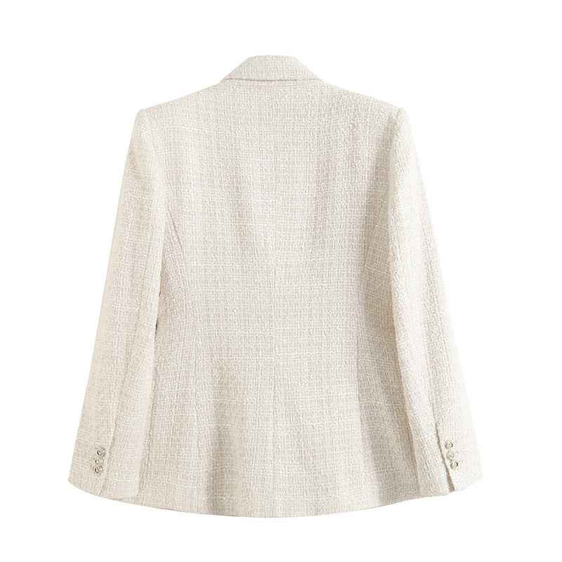 Fitted blazer with lapel collar