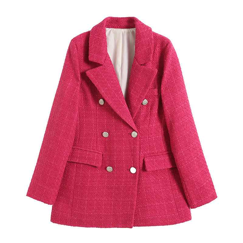Fitted blazer with lapel collar
