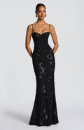 Figure-Hugging Maxi Dress with Lace
