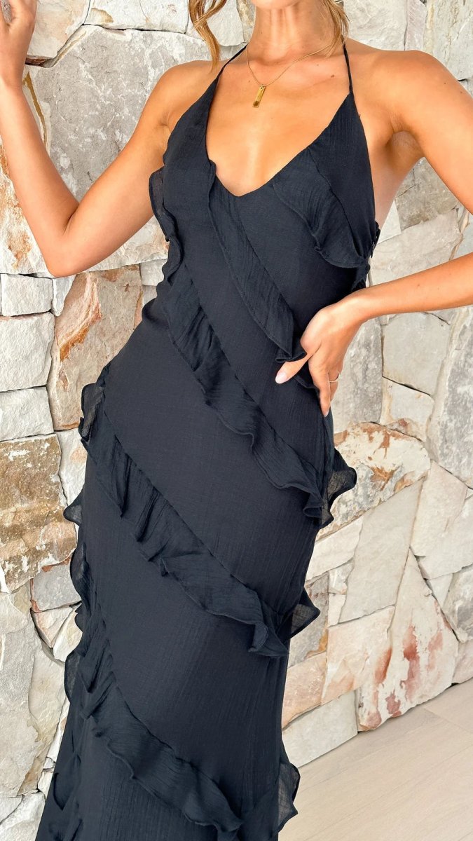 Flowing Ruffle Maxi Dress