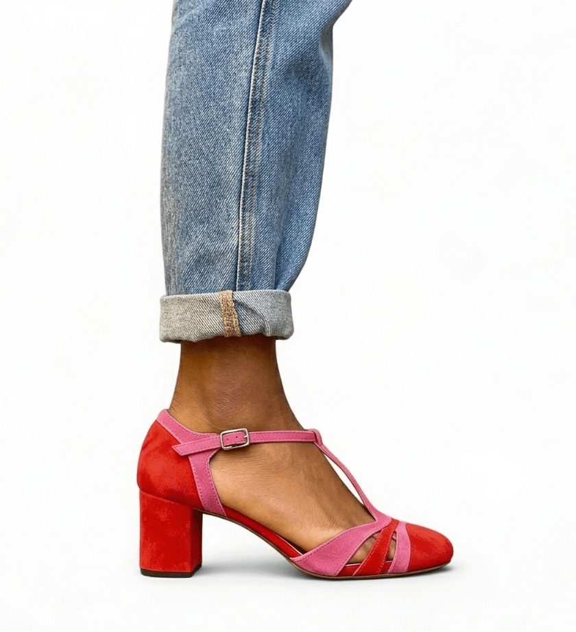 High Heels with Block Heel and Ankle Strap