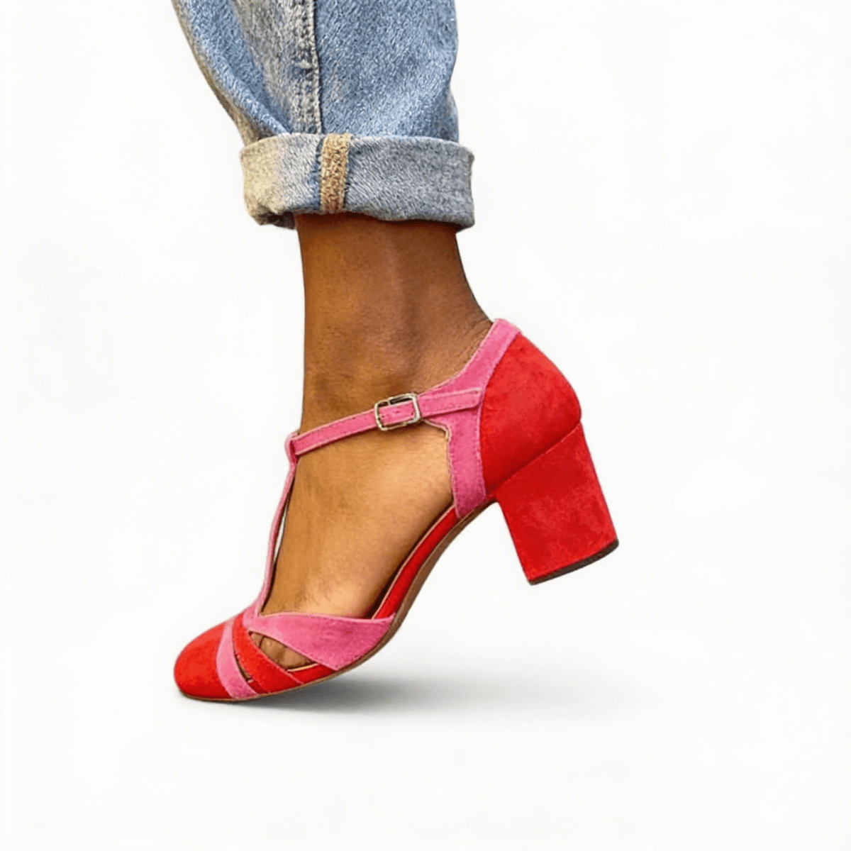 High Heels with Block Heel and Ankle Strap