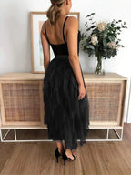 Isabella – Layered Tulle Midi Skirt with Elastic Waistband