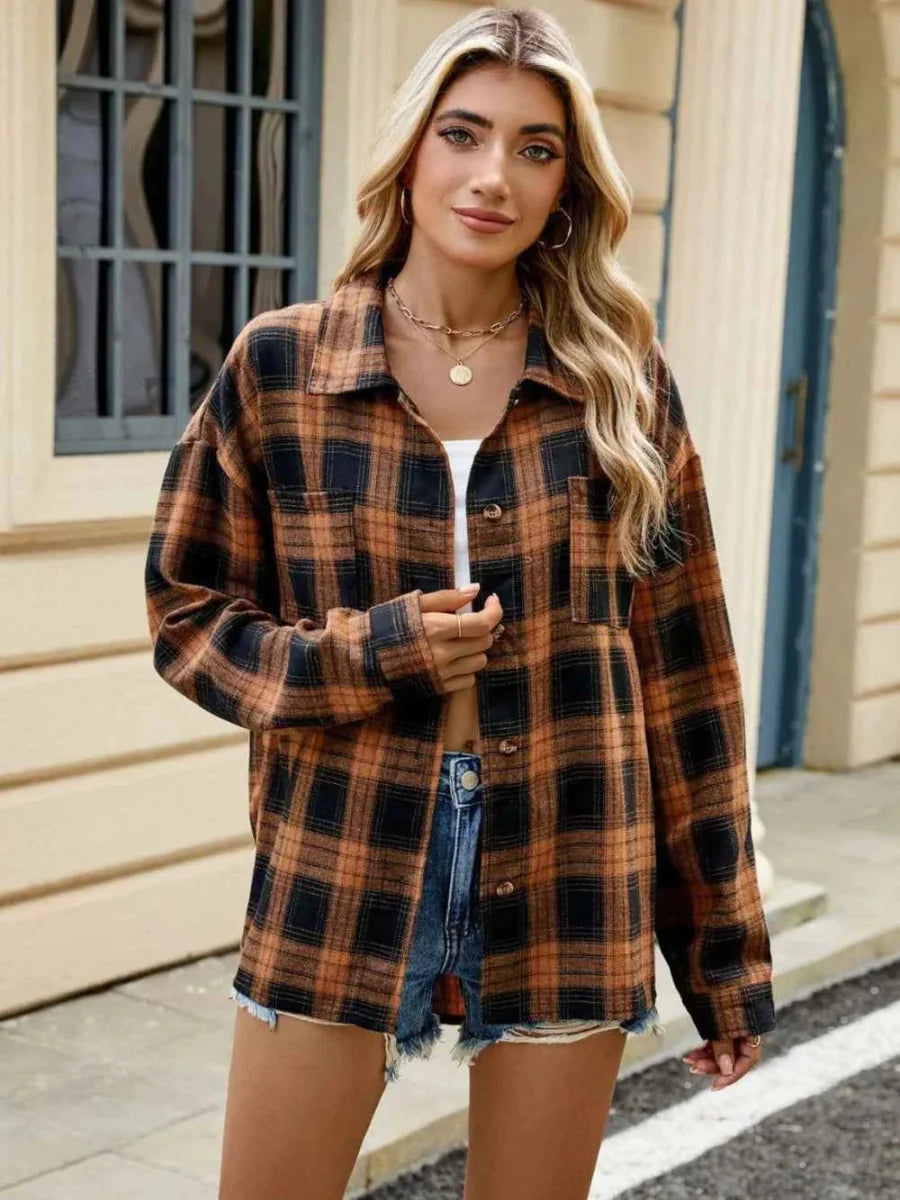 Plaid blouse for women