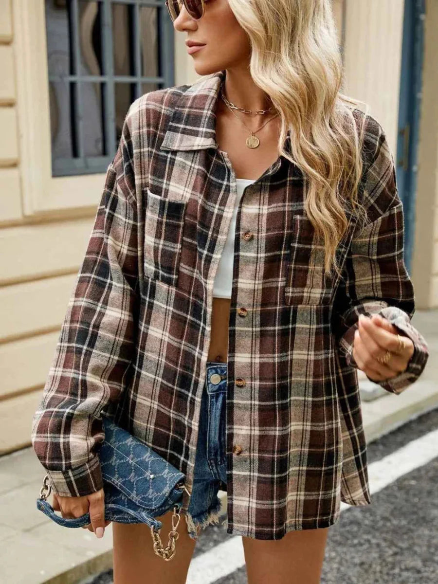 Plaid blouse for women