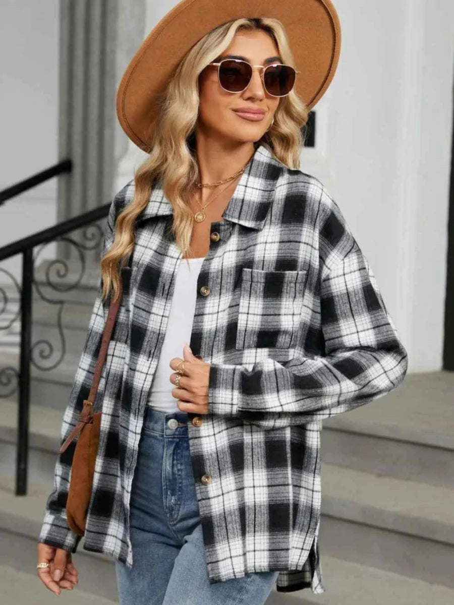 Plaid blouse for women