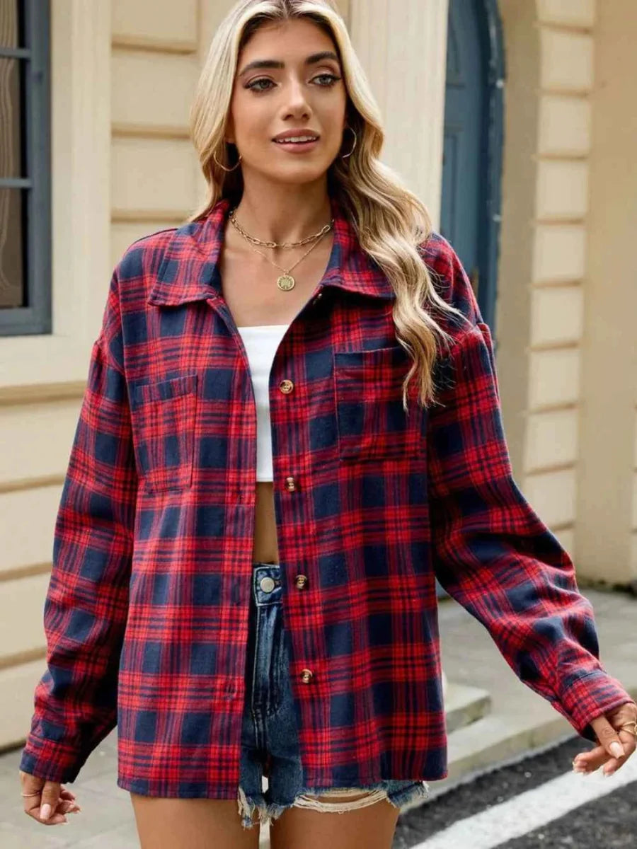 Plaid blouse for women