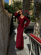 Elegant Long-Sleeve Maxi Dress