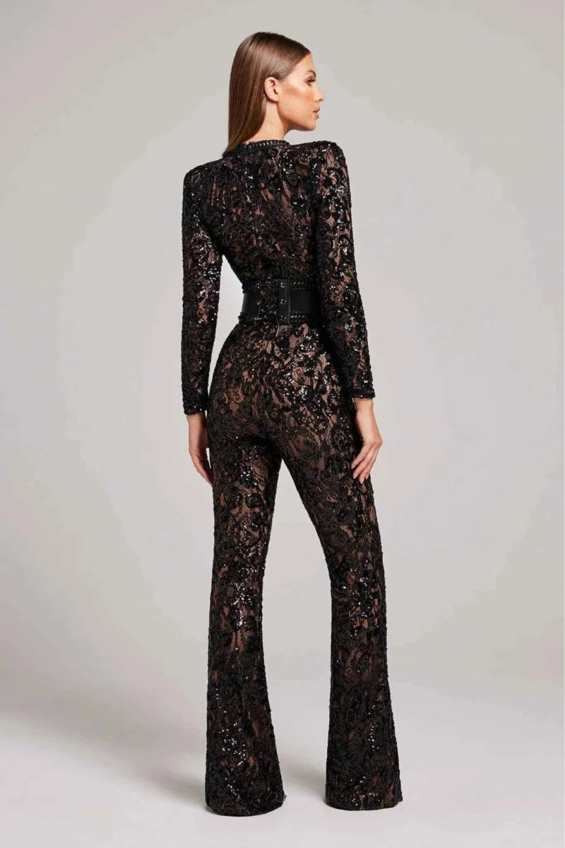 Langærmet Spids Jumpsuit