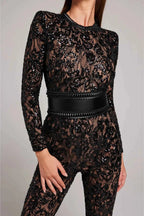 Langærmet Spids Jumpsuit