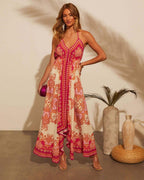 Layla – Summer Dress with Boho Print and Pointed Hem