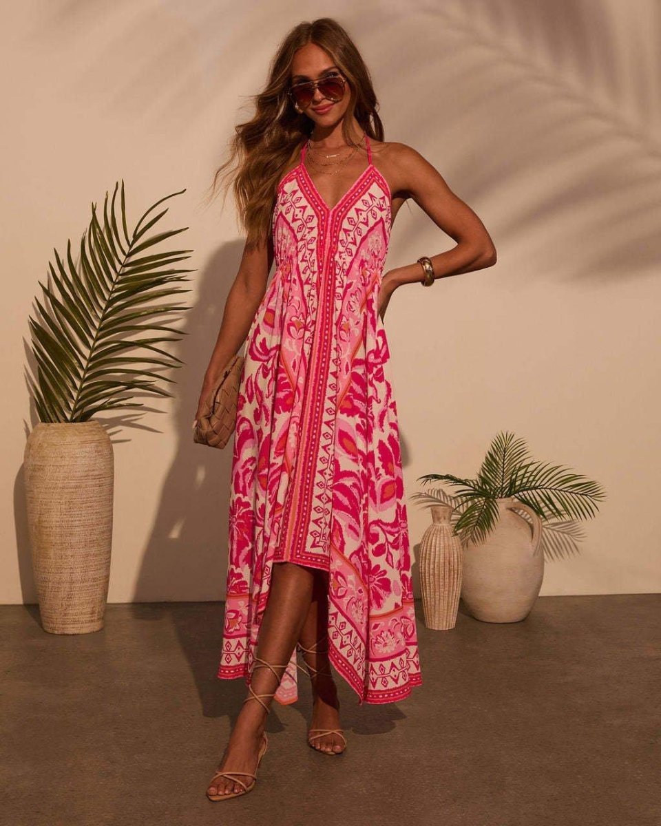 Layla – Summer Dress with Boho Print and Pointed Hem