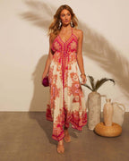 Layla – Summer Dress with Boho Print and Pointed Hem