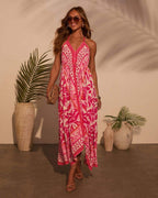 Layla – Summer Dress with Boho Print and Pointed Hem