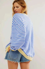 Løstsiddende Stribet Sweater