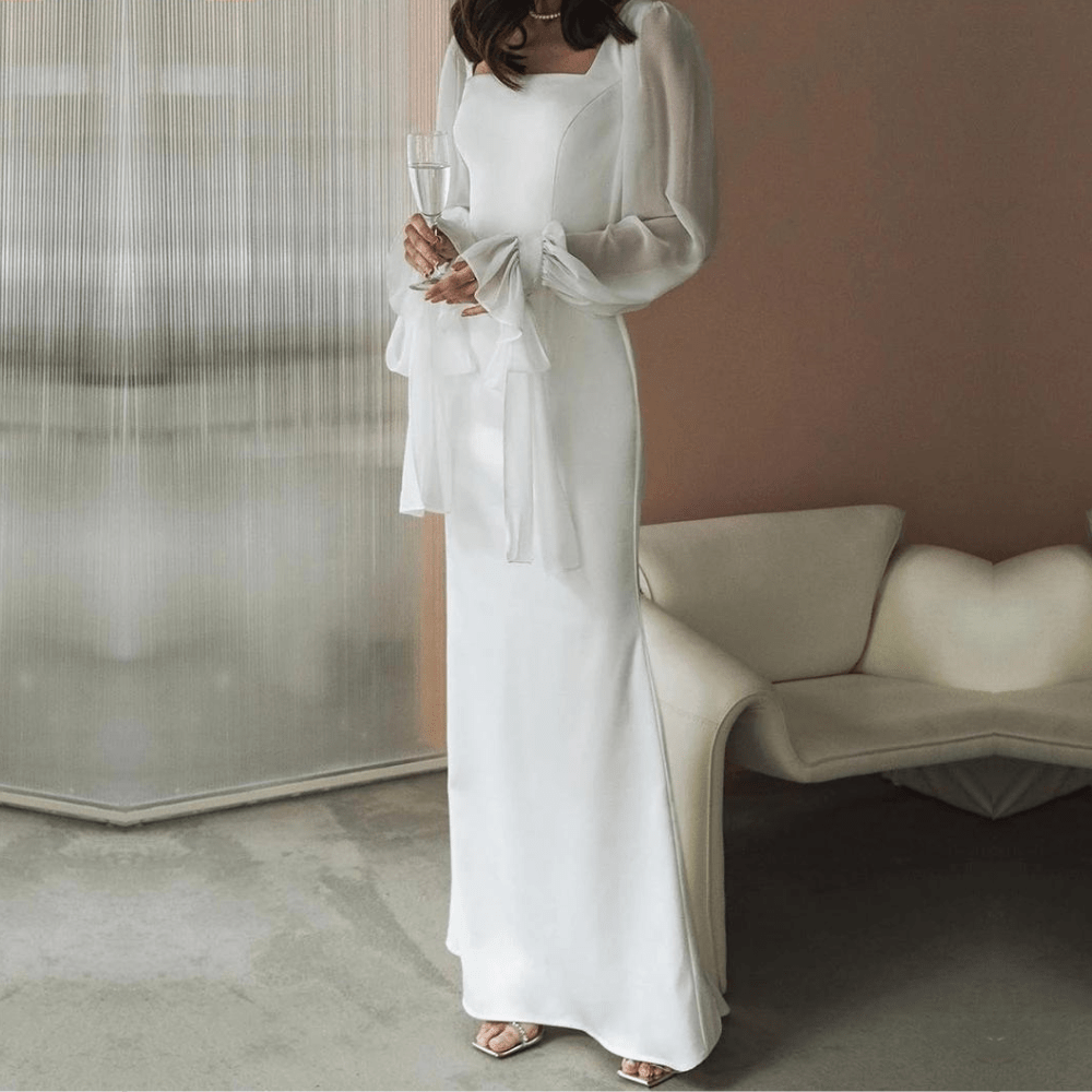 Festive Long-Sleeve Maxi Dress