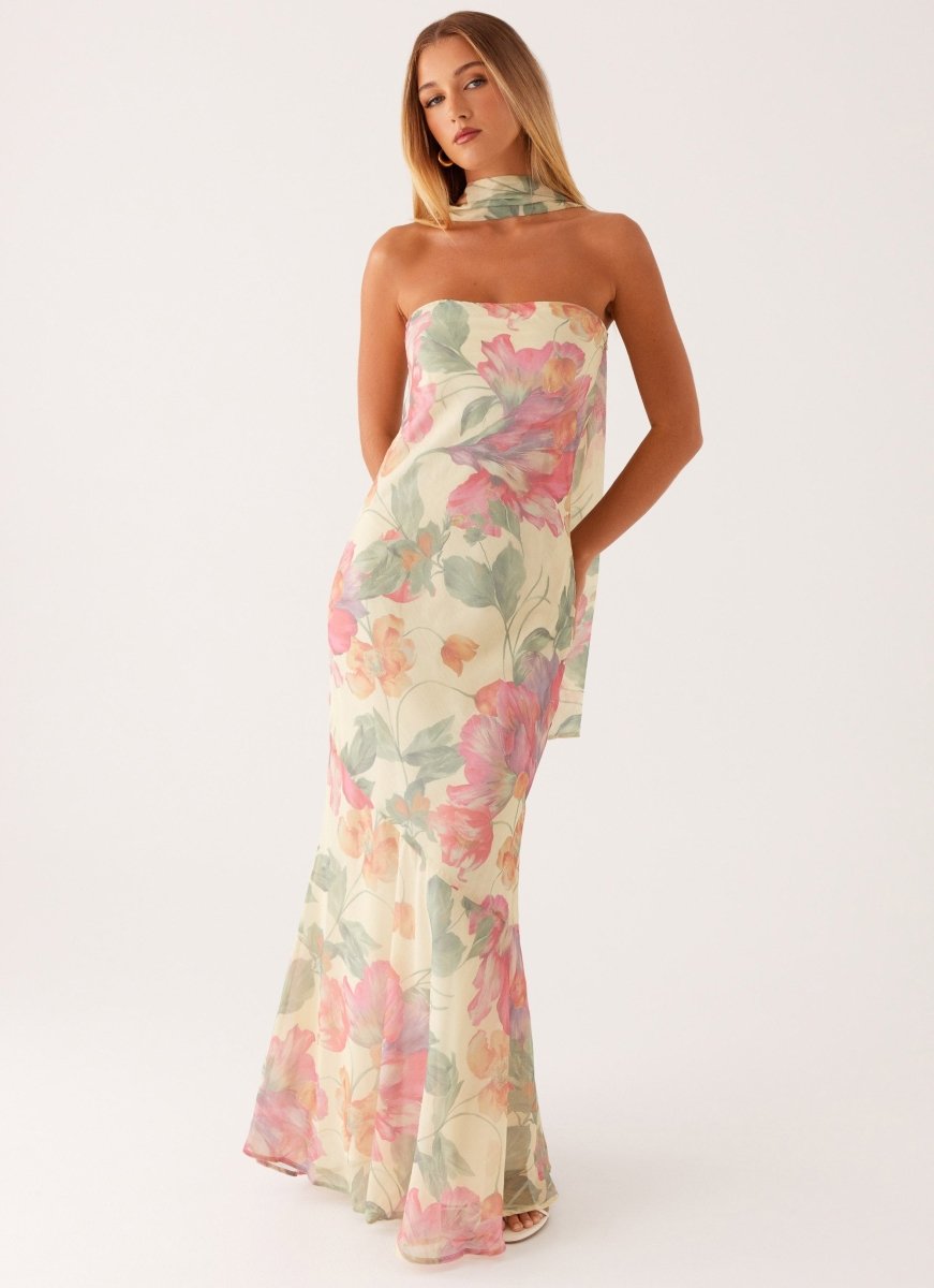 Maxikjole Sommer Blomsterprint