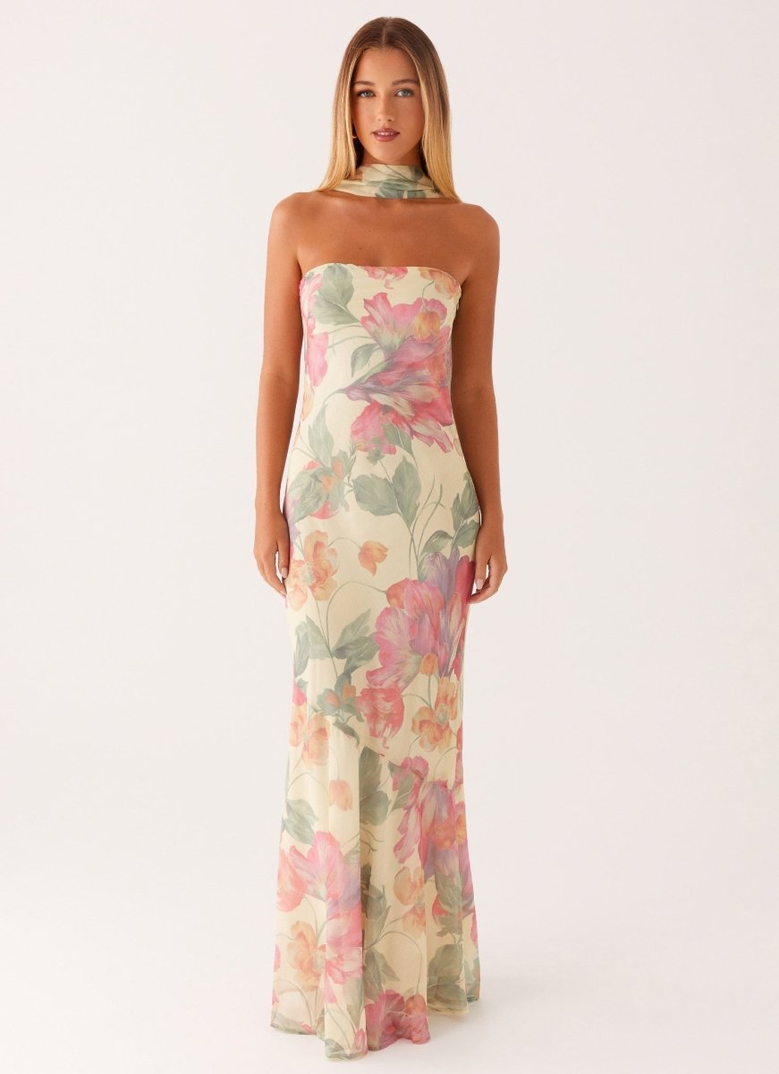 Maxikjole Sommer Blomsterprint