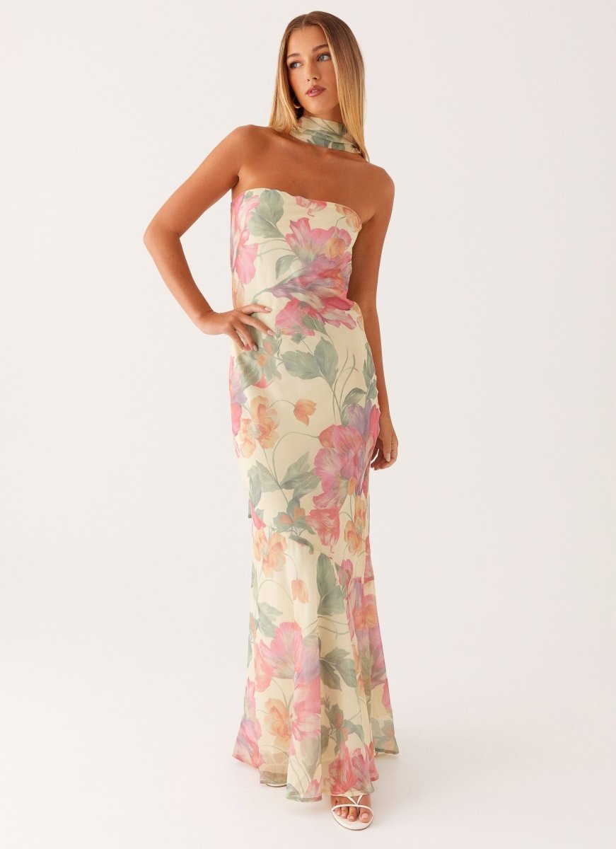 Maxikjole Sommer Blomsterprint