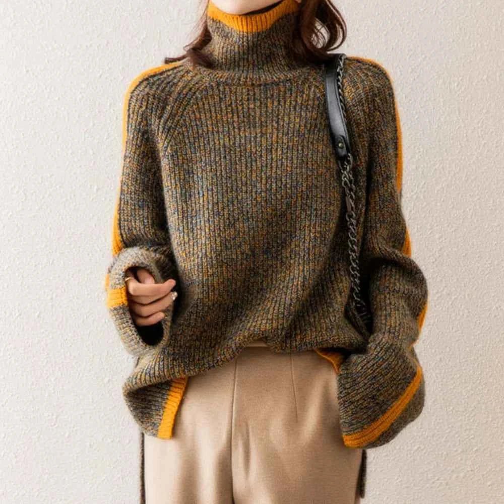 Oversized turtleneck sweater for women