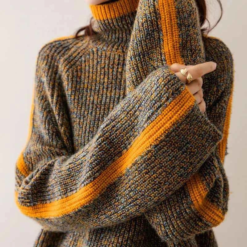 Oversized turtleneck sweater for women