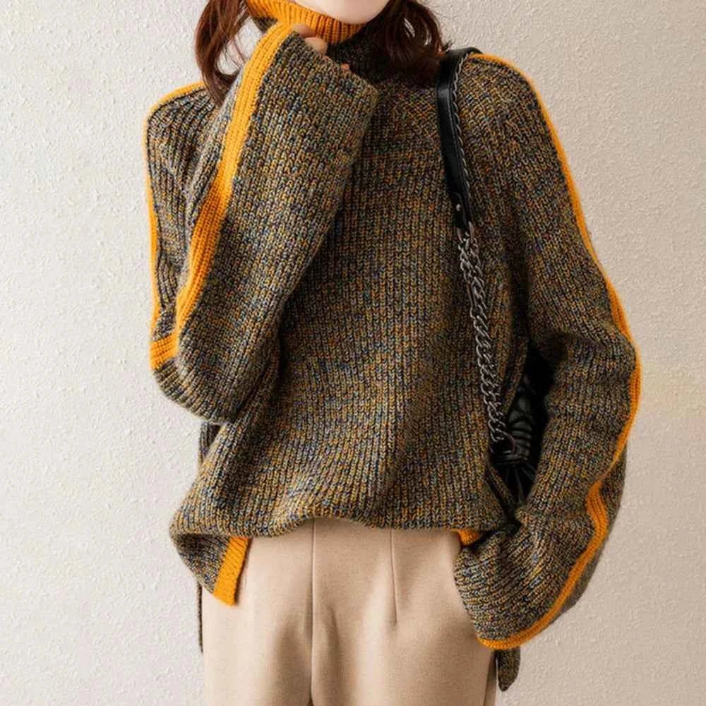 Oversized turtleneck sweater for women